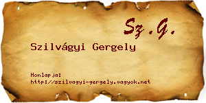 Szilvágyi Gergely névjegykártya